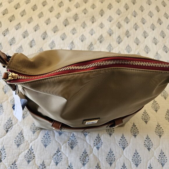 Dooney & Bourke Wayfarer Boho Nylon/Leather Large Shoulder Bag Taupe NWT - Picture 15 of 16